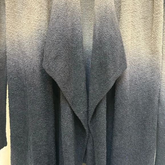 Barefoot Dreams Cozy Chic Lite Calypso Waterfall Cardigan Ombre Pewter Black S/M - Picture 5 of 11